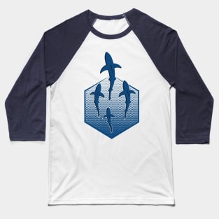 Sharks in the Deep Blue Sea Baseball T-Shirt